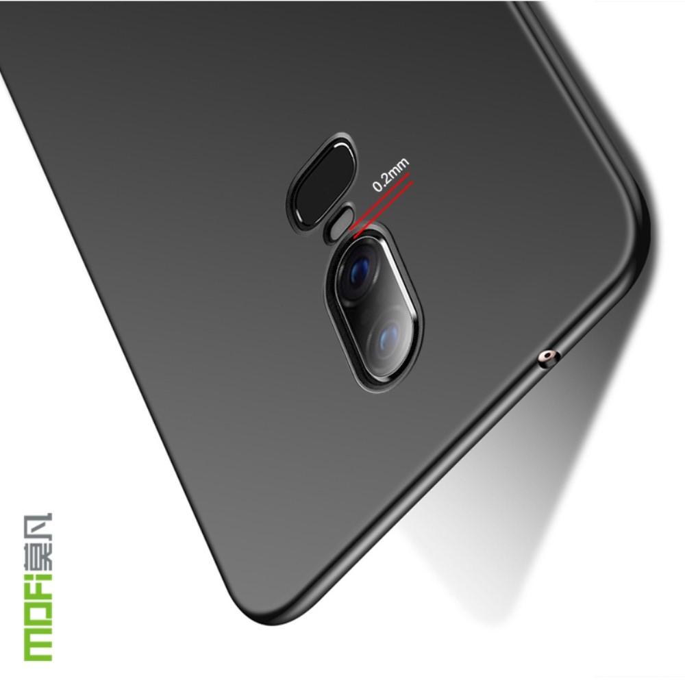 Ультратонкий Матовый Кейс Пластиковый Накладка Чехол для OnePlus 6 Черный