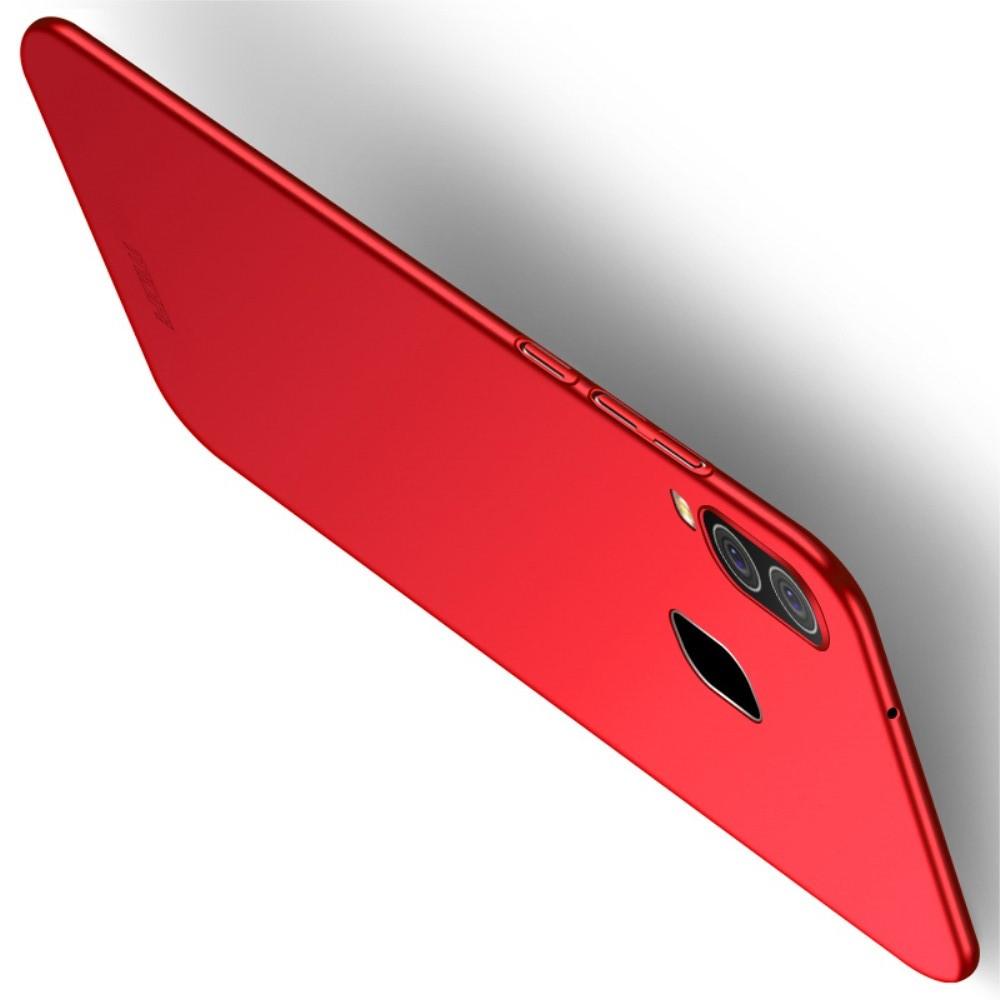 Ультратонкий Матовый Кейс Пластиковый Накладка Чехол для Samsung Galaxy A40 Красный