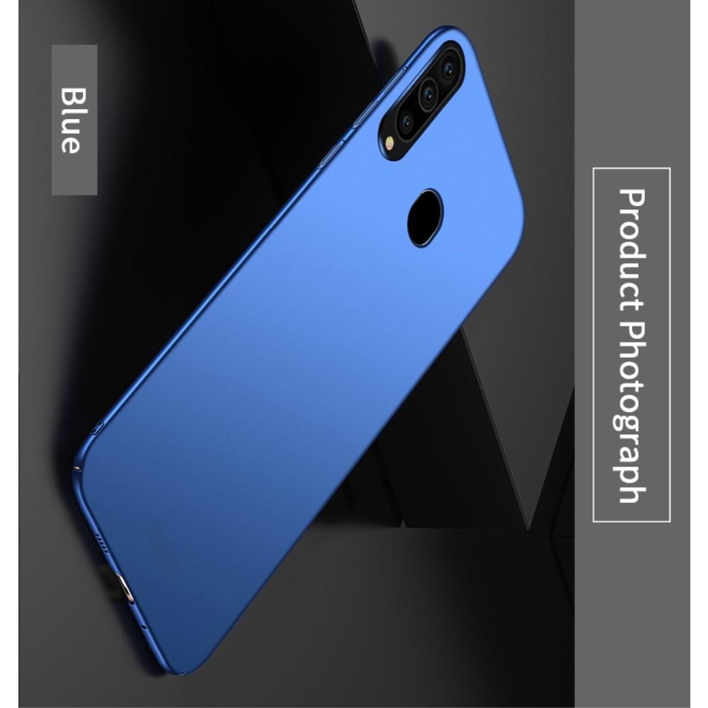 Ультратонкий Матовый Кейс Пластиковый Накладка Чехол для Samsung Galaxy A60 Синий