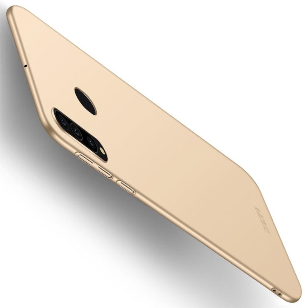 Ультратонкий Матовый Кейс Пластиковый Накладка Чехол для Samsung Galaxy A60 Золотой