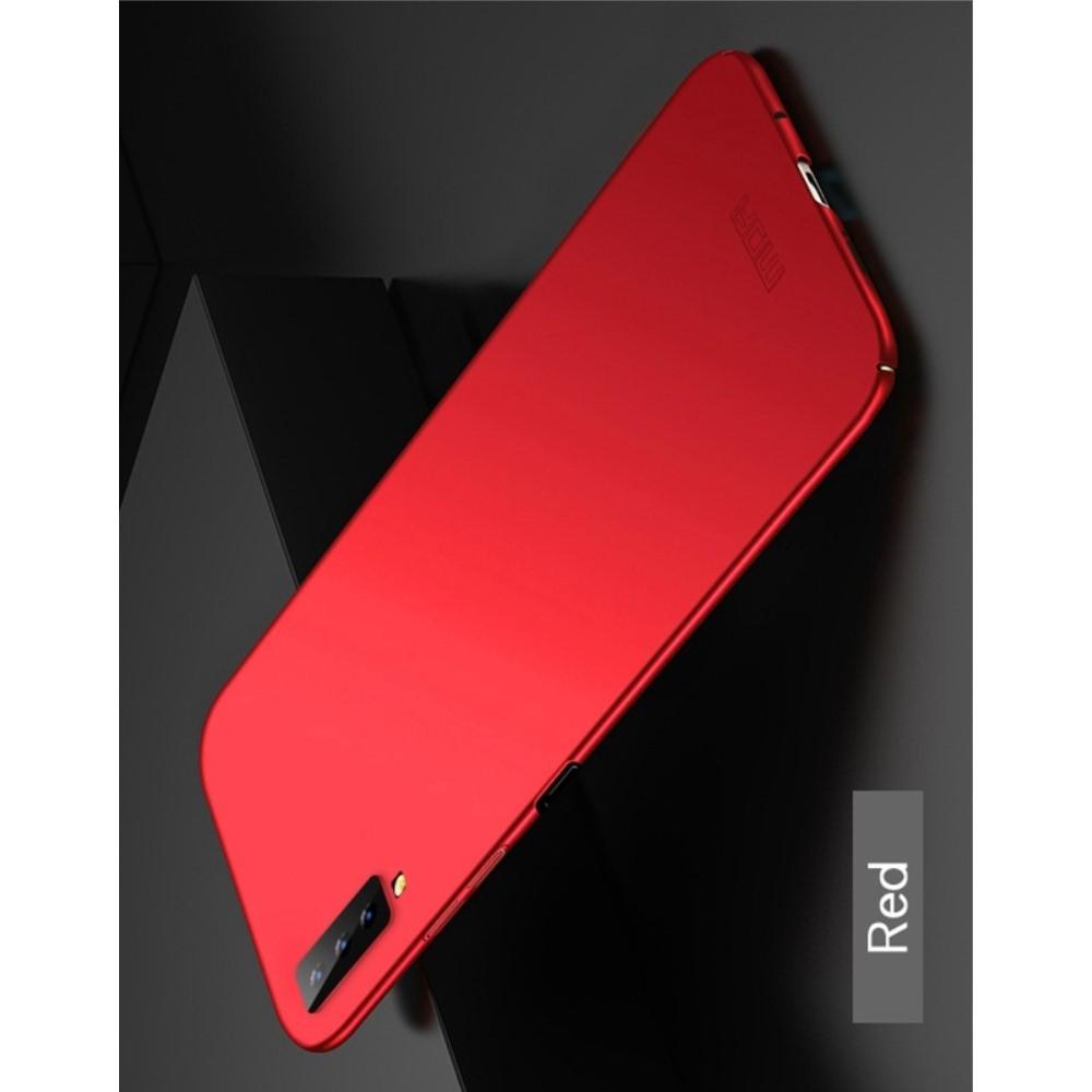 Ультратонкий Матовый Кейс Пластиковый Накладка Чехол для Samsung Galaxy A7 2018 SM-A750 Красный