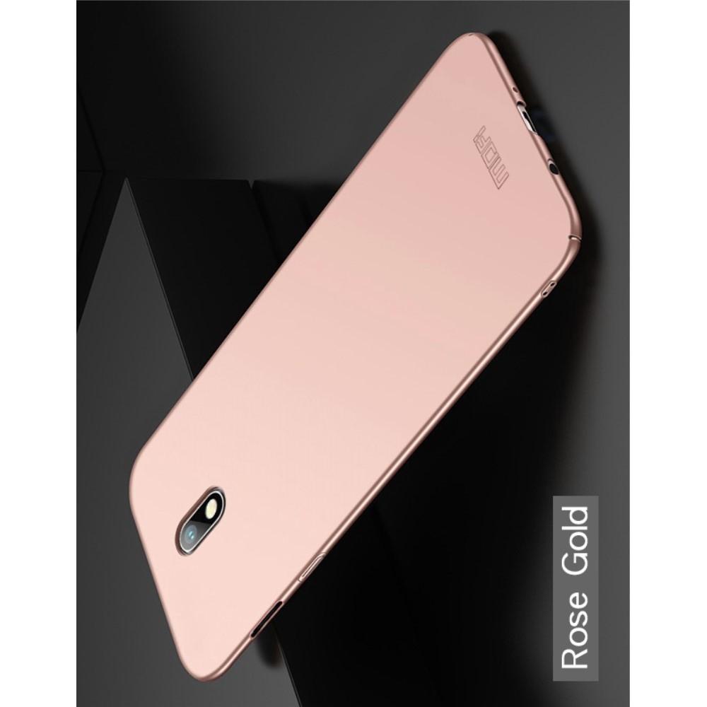 Ультратонкий Матовый Кейс Пластиковый Накладка Чехол для Samsung Galaxy J3 2018 Розовое Золото