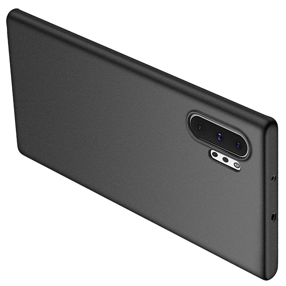 DF Ультратонкий Матовый Кейс Пластиковый Накладка Чехол для Samsung Galaxy Note 10 Plus Черный