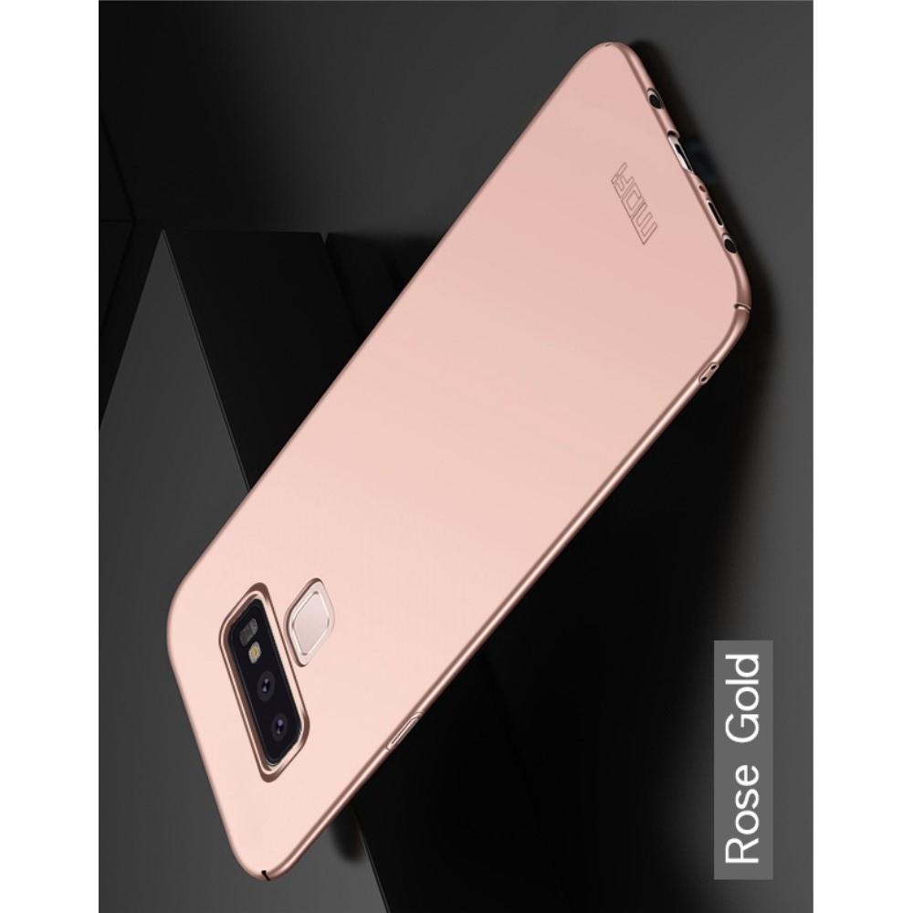 Ультратонкий Матовый Кейс Пластиковый Накладка Чехол для Samsung Galaxy Note 9 Розовое Золото