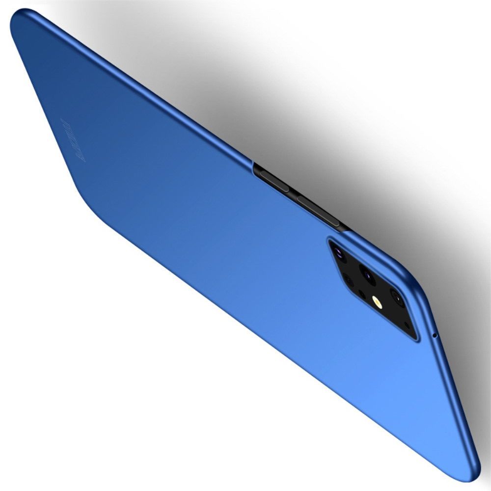Ультратонкий Матовый Кейс Пластиковый Накладка Чехол для Samsung Galaxy S20 Plus Синий