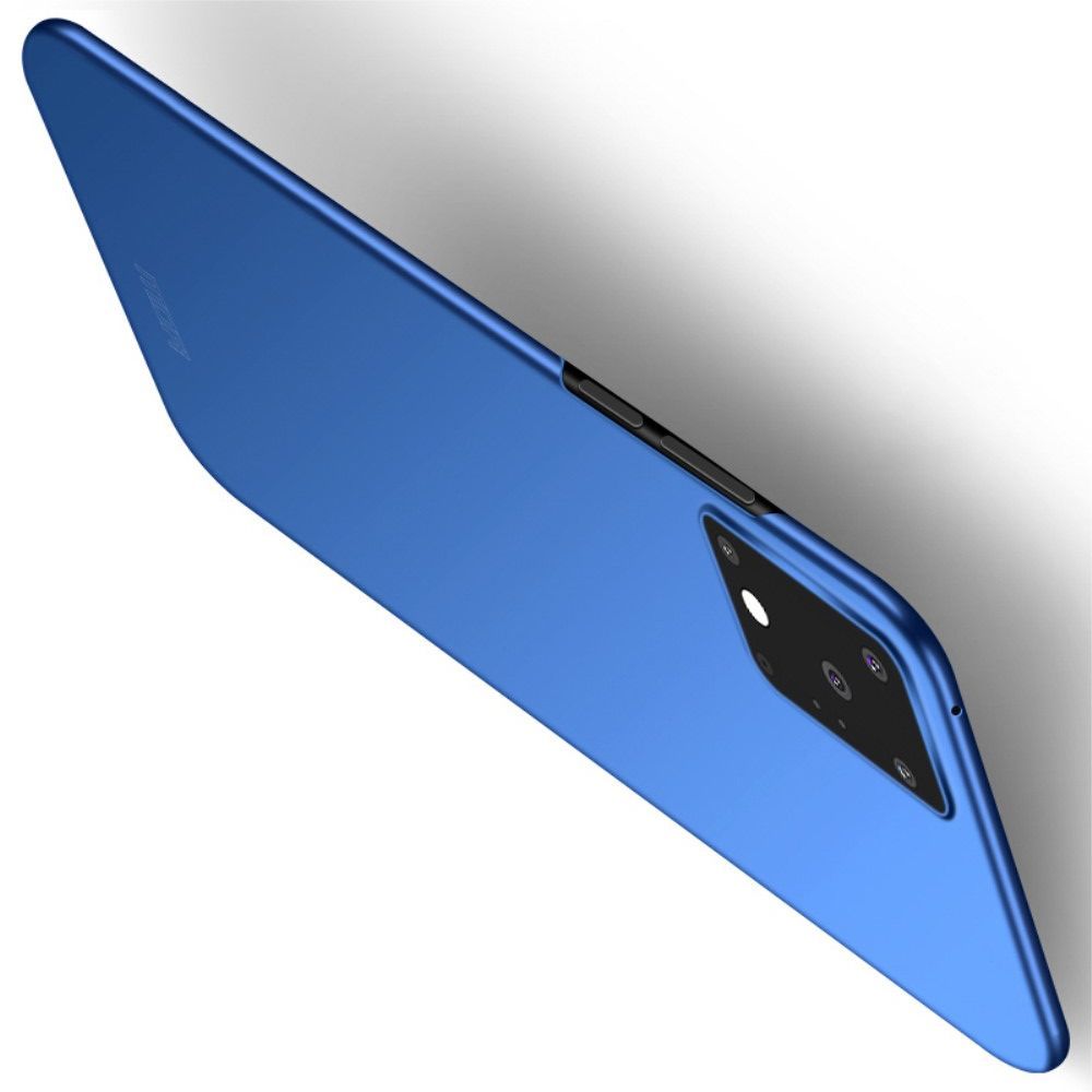 Ультратонкий Матовый Кейс Пластиковый Накладка Чехол для Samsung Galaxy S20 Ultra Синий