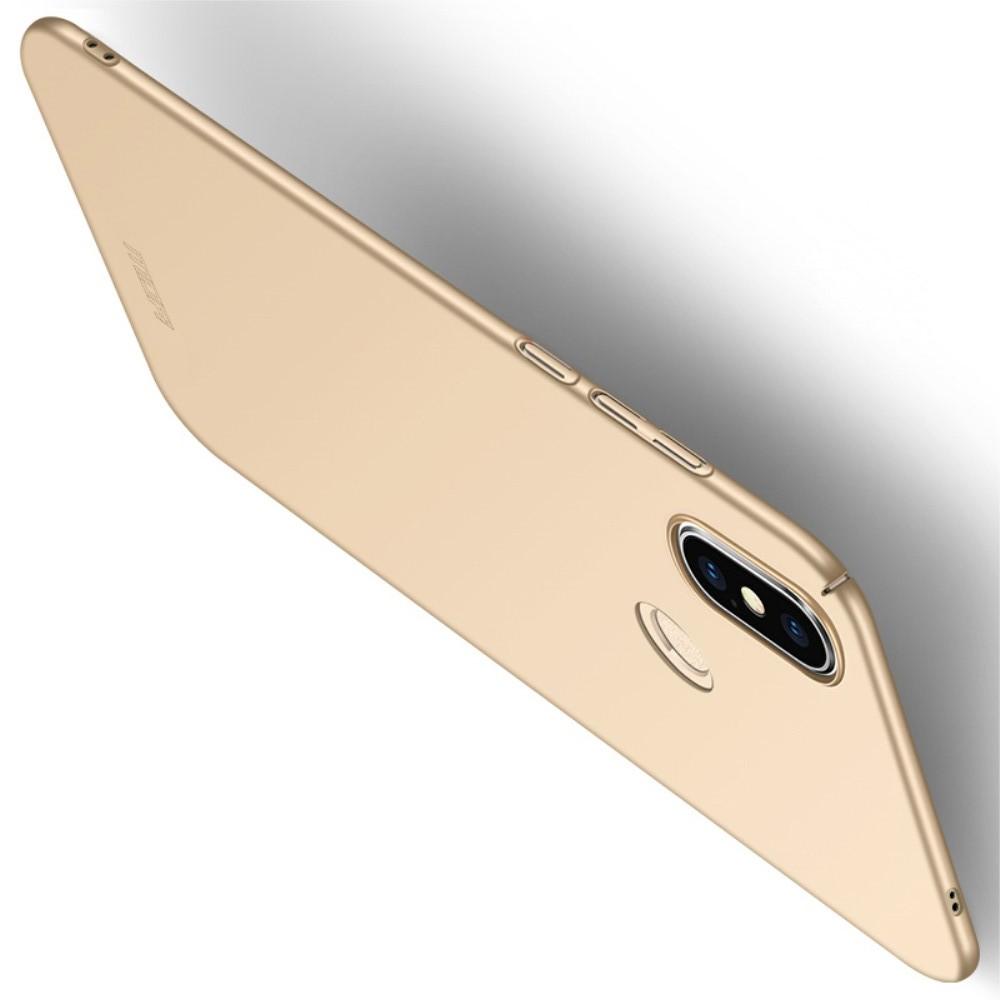 Ультратонкий Матовый Кейс Пластиковый Накладка Чехол для Xiaomi Mi 8 SE Золотой