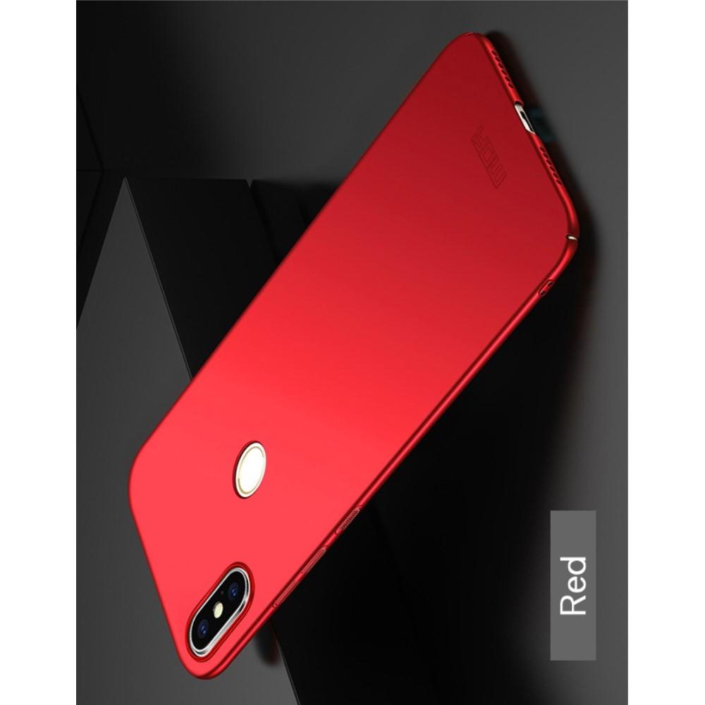 Ультратонкий Матовый Кейс Пластиковый Накладка Чехол для Xiaomi Mi A2 Lite / Redmi 6 Pro Красный