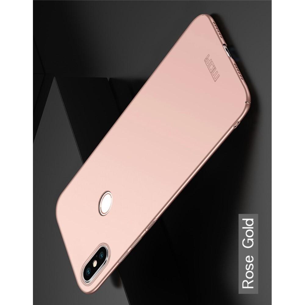 Ультратонкий Матовый Кейс Пластиковый Накладка Чехол для Xiaomi Mi A2 Lite / Redmi 6 Pro Розовый