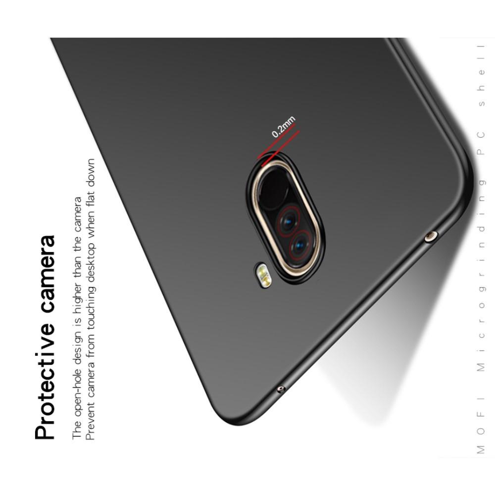 Ультратонкий Матовый Кейс Пластиковый Накладка Чехол для Xiaomi Pocophone F1 Черный
