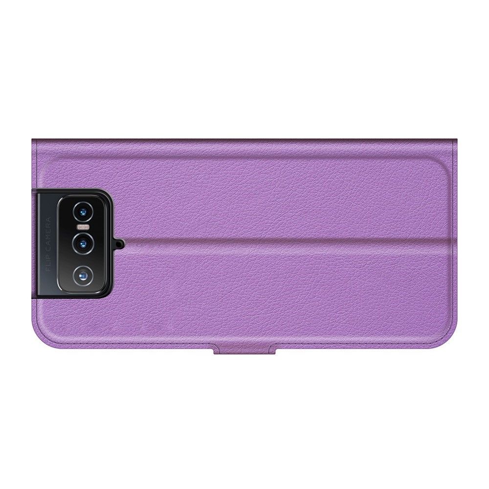Вертикальный флип чехол книжка с откидыванием вниз для Asus Zenfone 8 Flip - Фиолетовый