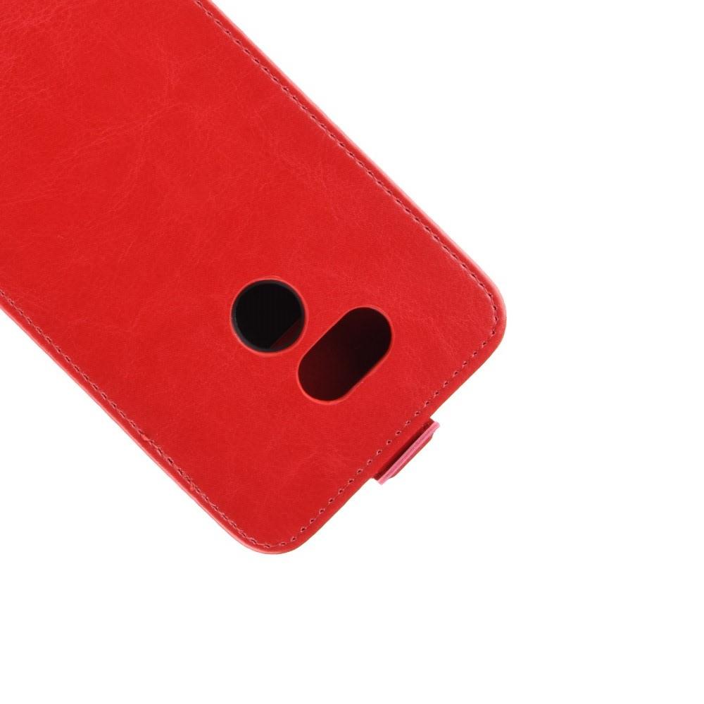 Вертикальный флип чехол книжка с откидыванием вниз для HTC Desire 12s - Красный
