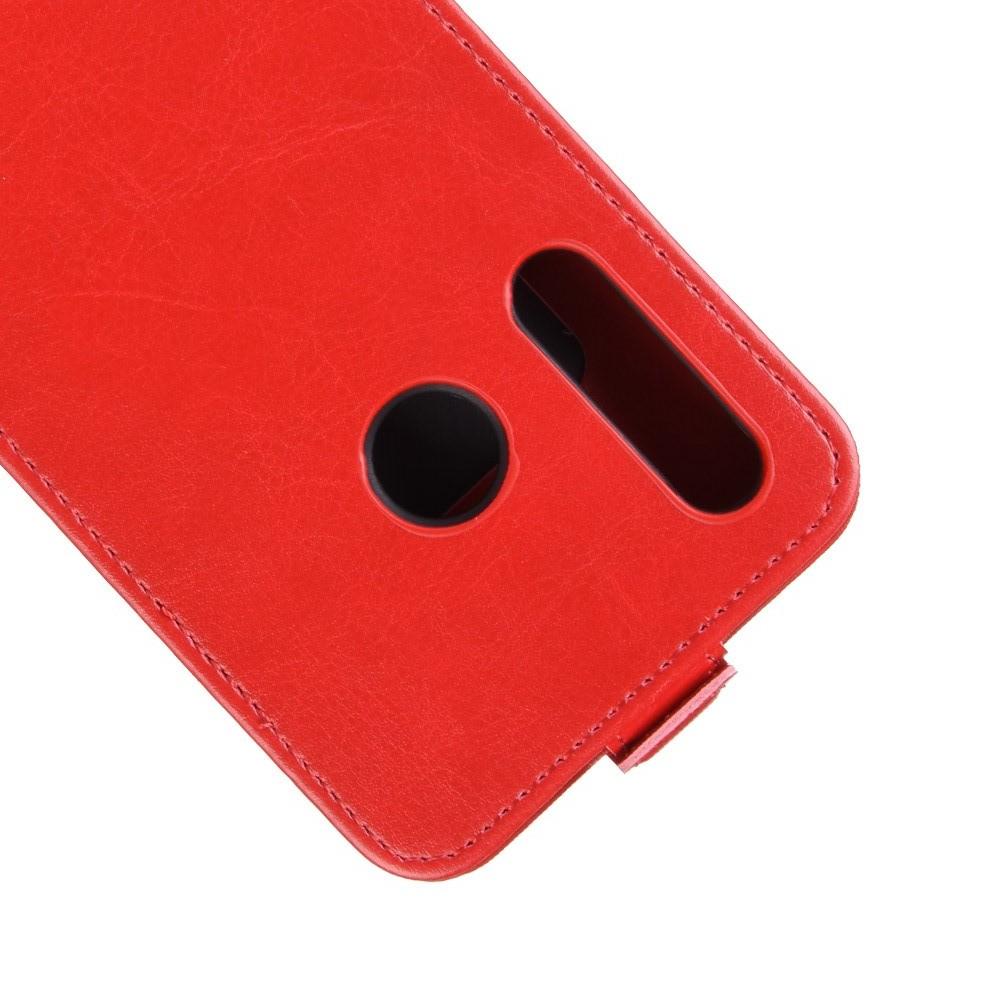 Вертикальный флип чехол книжка с откидыванием вниз для Huawei Honor 10i - Красный