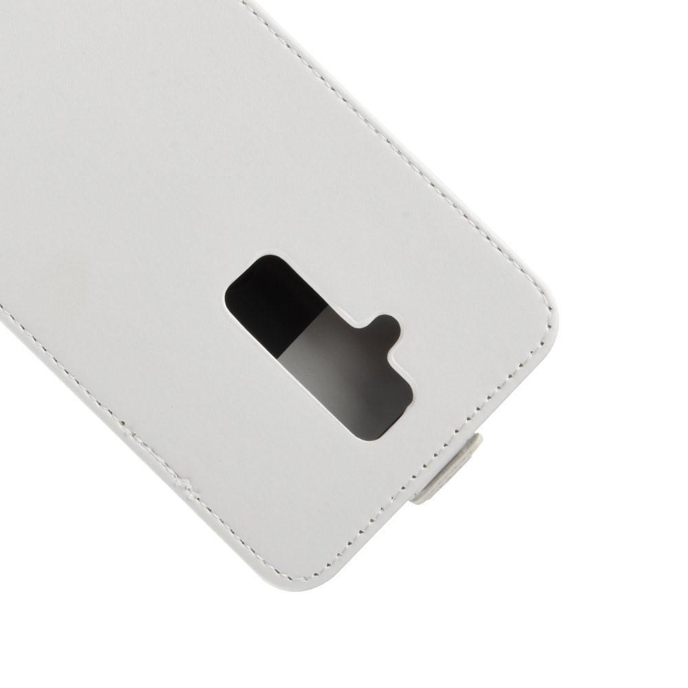 Вертикальный флип чехол книжка с откидыванием вниз для Huawei Mate 20 Lite - Белый