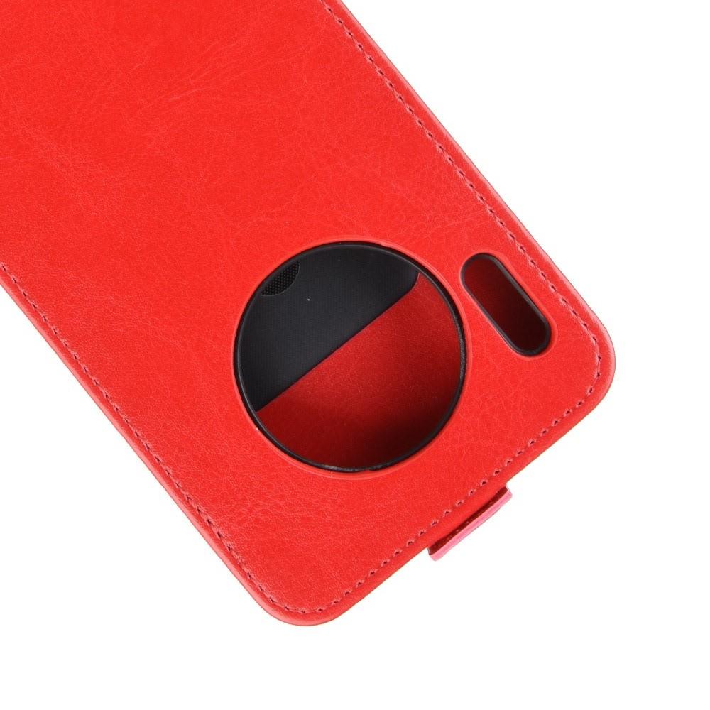 Вертикальный флип чехол книжка с откидыванием вниз для Huawei Mate 30 - Красный