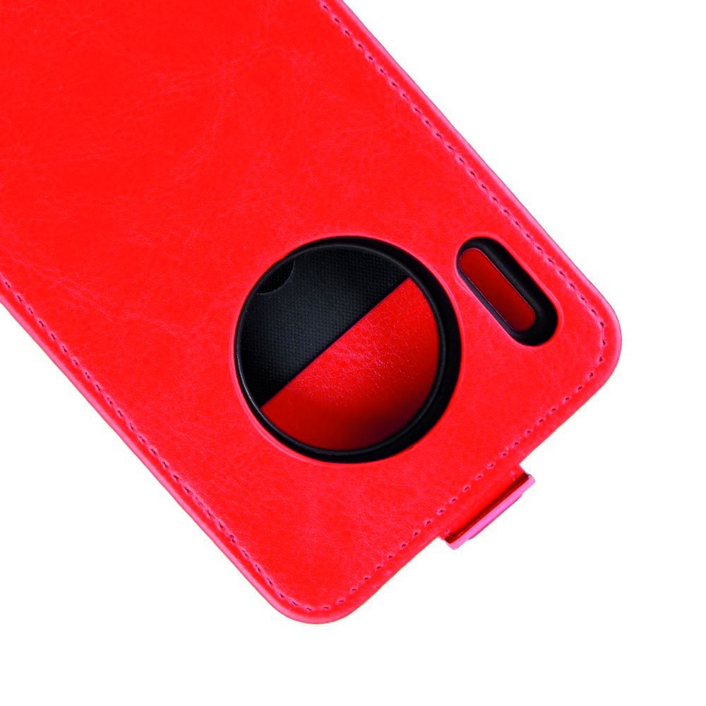 Вертикальный флип чехол книжка с откидыванием вниз для Huawei Mate 30 Pro - Красный