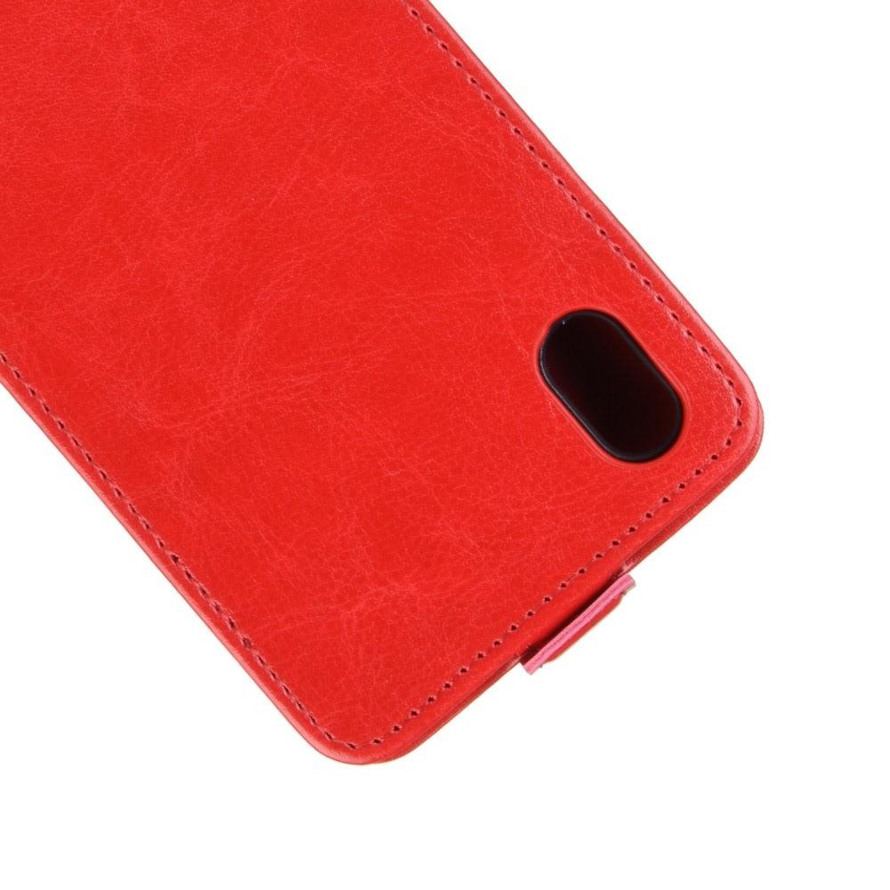Вертикальный флип чехол книжка с откидыванием вниз для Huawei Nova 5 - Красный
