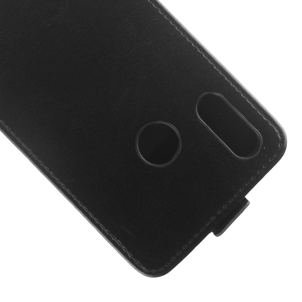 Вертикальный флип чехол книжка с откидыванием вниз для Huawei P20 lite - Черный