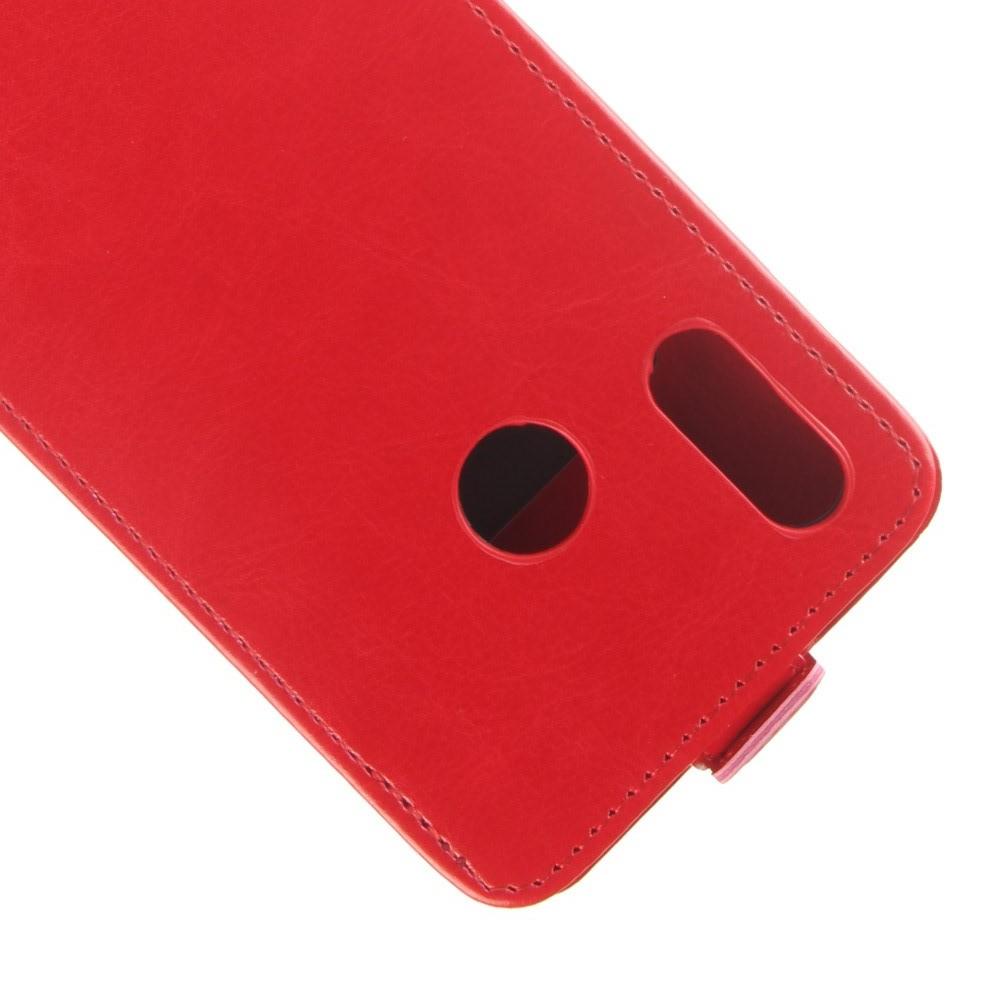 Вертикальный флип чехол книжка с откидыванием вниз для Huawei P20 lite - Красный