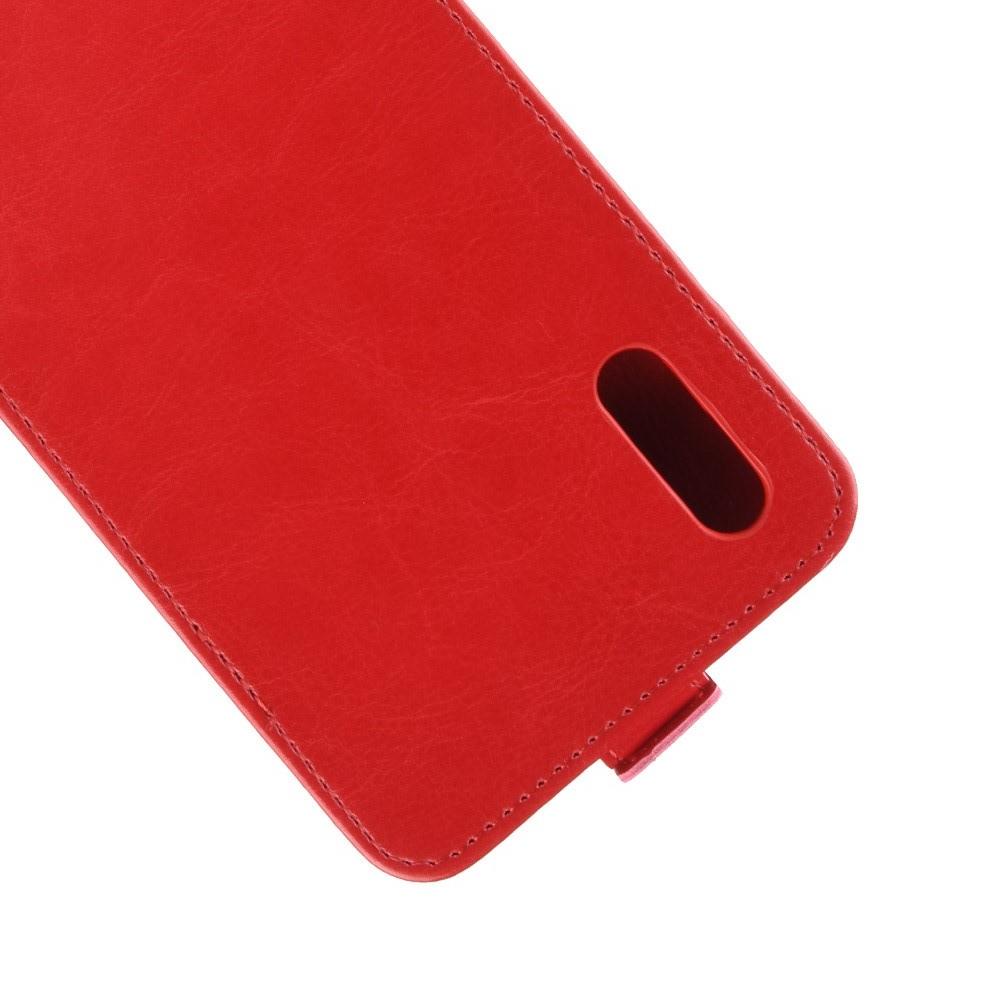 Вертикальный флип чехол книжка с откидыванием вниз для Huawei Y7 Pro 2019 - Красный