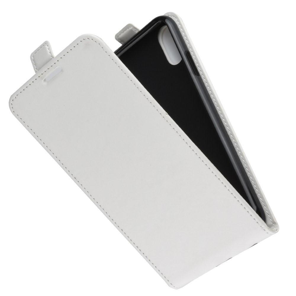 Вертикальный флип чехол книжка с откидыванием вниз для iPhone XS Max - Белый