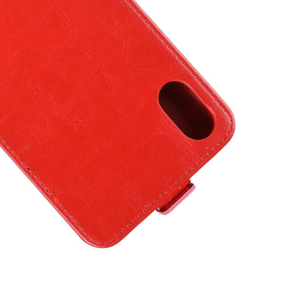 Вертикальный флип чехол книжка с откидыванием вниз для iPhone XS Max - Красный