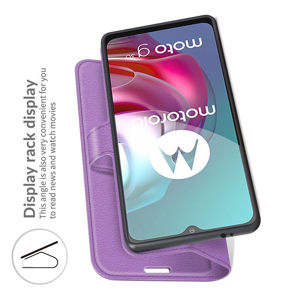 Вертикальный флип чехол книжка с откидыванием вниз для LENOVO K13 Note / Moto G30 - Фиолетовый