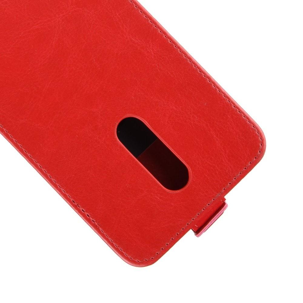Вертикальный флип чехол книжка с откидыванием вниз для LG G7 Fit - Красный