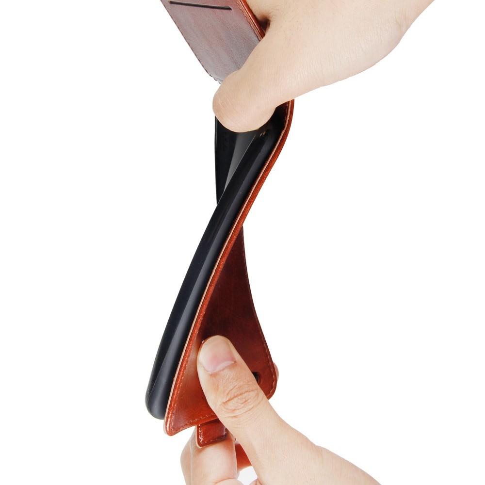 Вертикальный флип чехол книжка с откидыванием вниз для LG G7 Fit - Коричневый