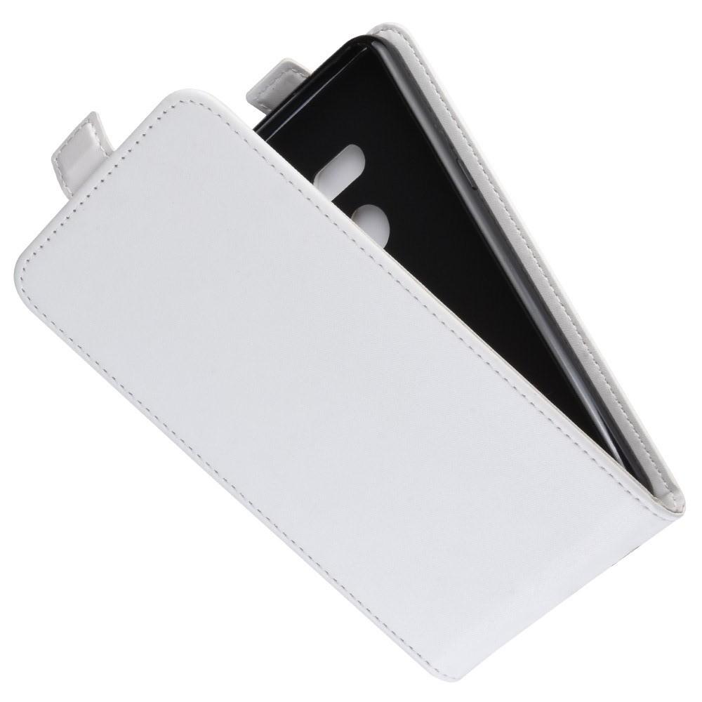 Вертикальный флип чехол книжка с откидыванием вниз для LG G8 ThinQ - Белый