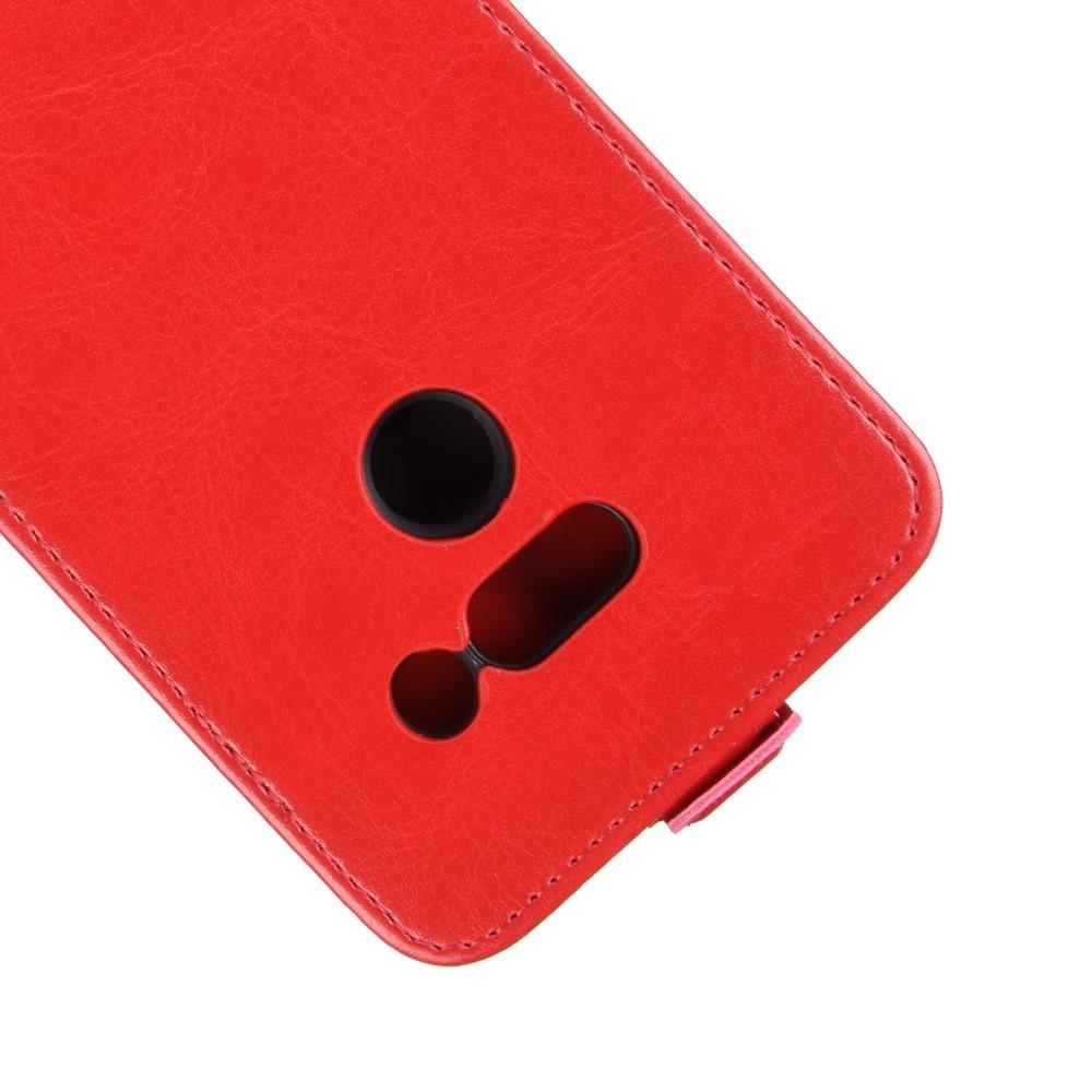 Вертикальный флип чехол книжка с откидыванием вниз для LG G8 ThinQ - Красный