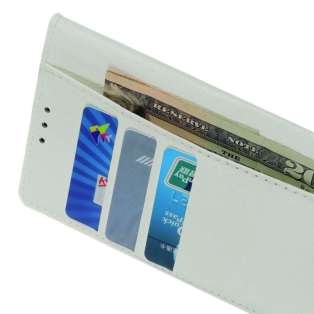 Вертикальный флип чехол книжка с откидыванием вниз для LG G8X ThinQ - Белый