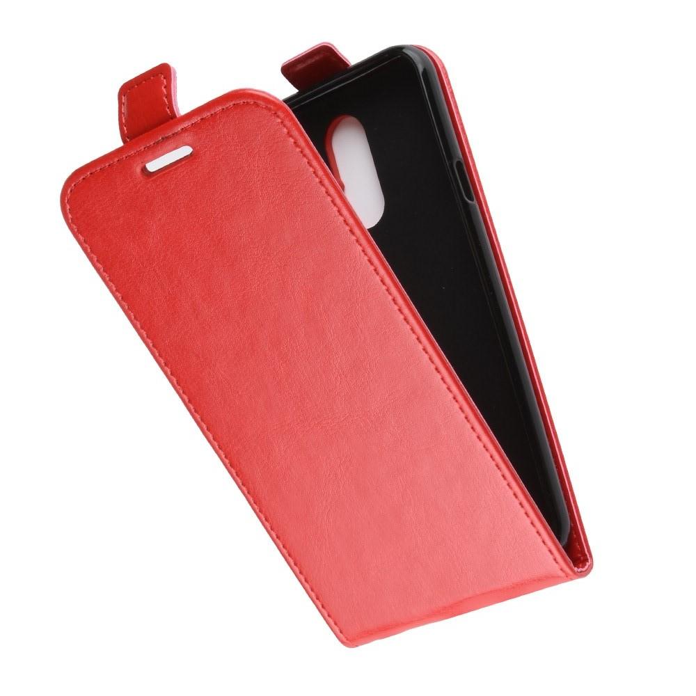 Вертикальный флип чехол книжка с откидыванием вниз для LG Q7 / Q7+ / Q7a - Красный