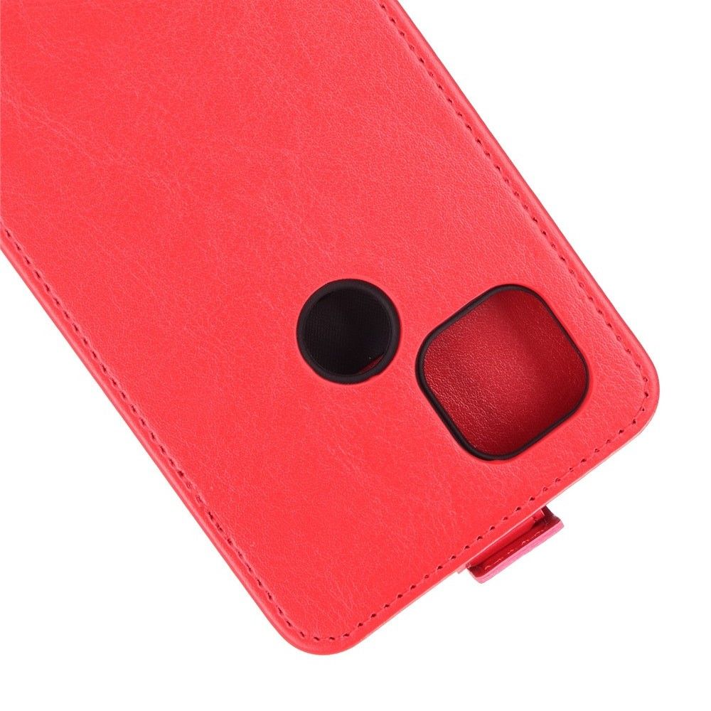 Вертикальный флип чехол книжка с откидыванием вниз для Motorola Moto G9 Power - Красный