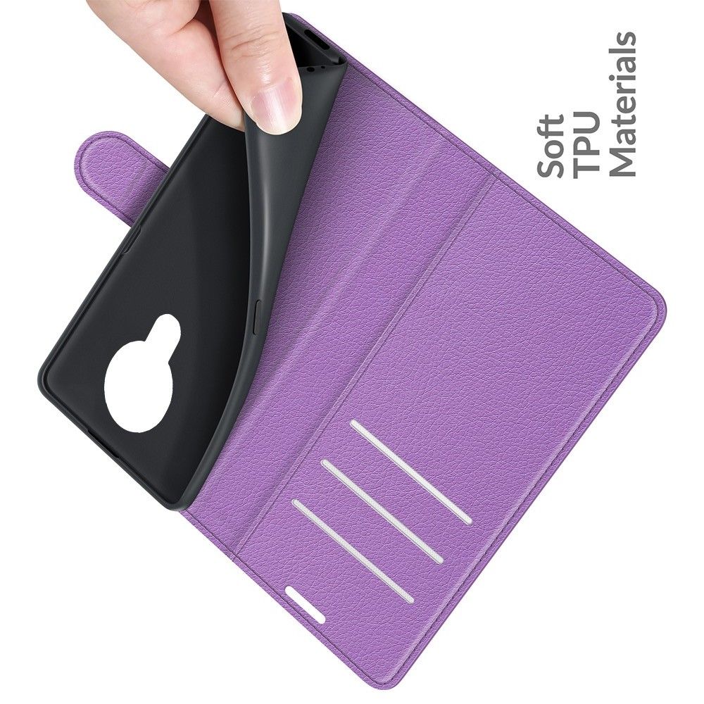 Вертикальный флип чехол книжка с откидыванием вниз для Nokia 1.4 - Фиолетовый