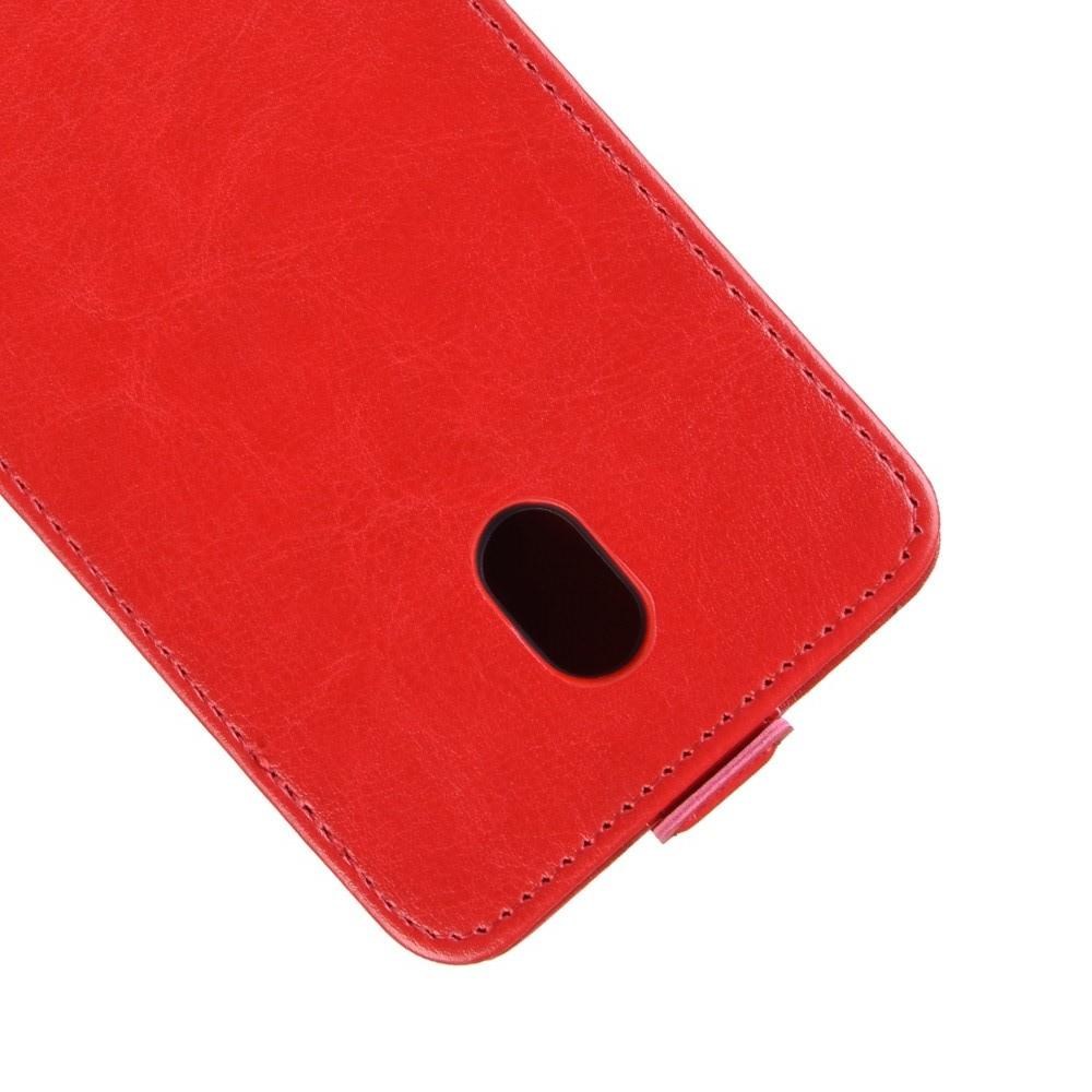 Вертикальный флип чехол книжка с откидыванием вниз для Nokia 1 Plus - Красный