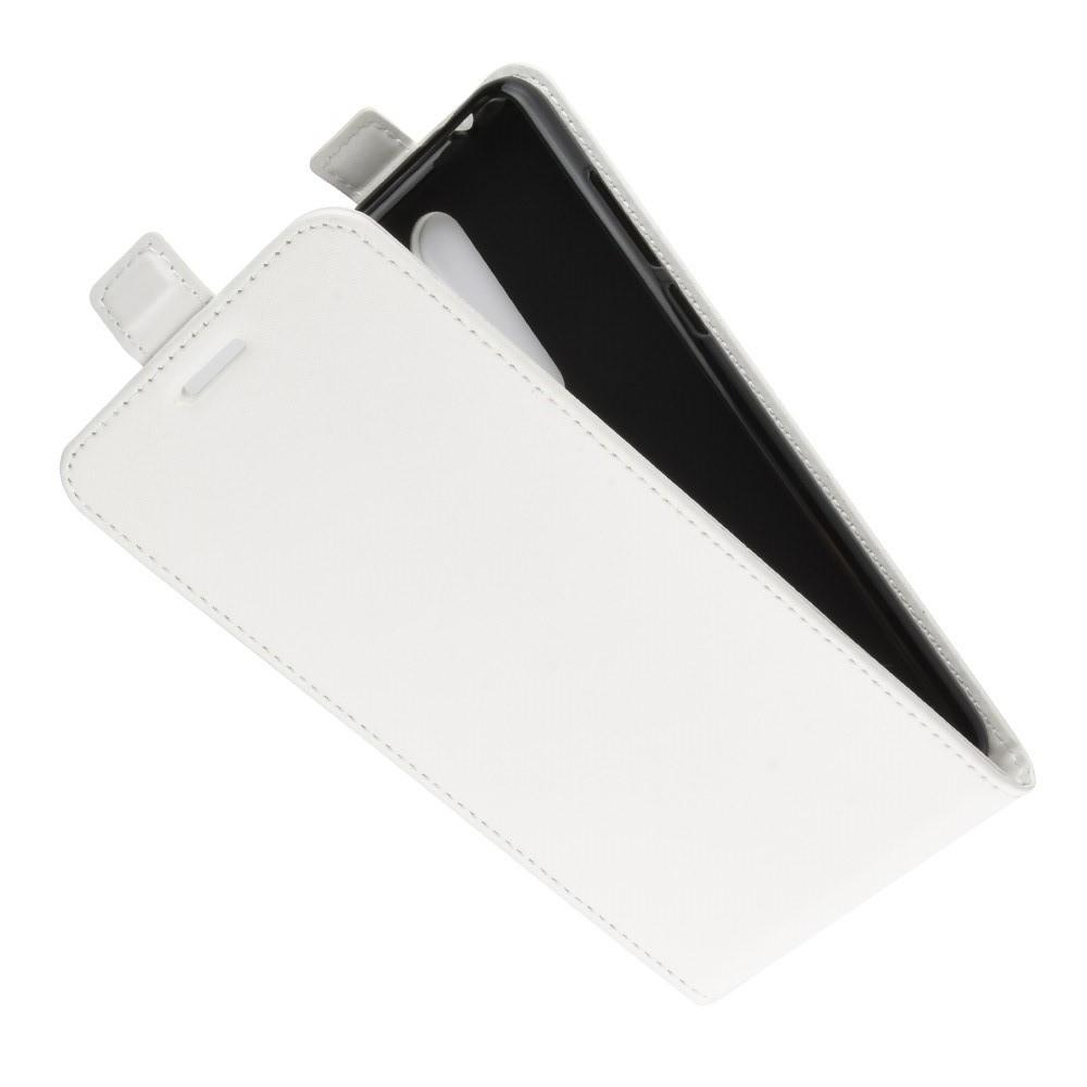 Вертикальный флип чехол книжка с откидыванием вниз для Nokia 3.1 Plus - Белый