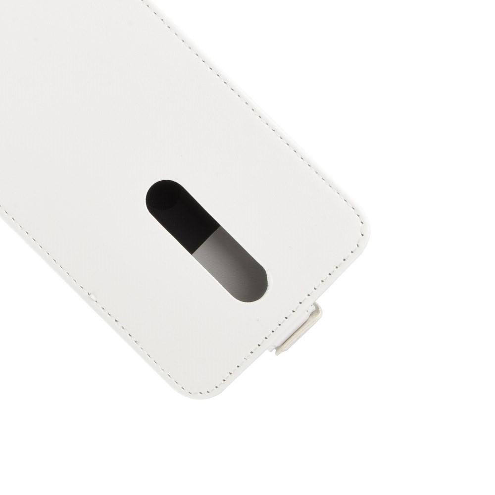 Вертикальный флип чехол книжка с откидыванием вниз для Nokia 3.1 Plus - Белый