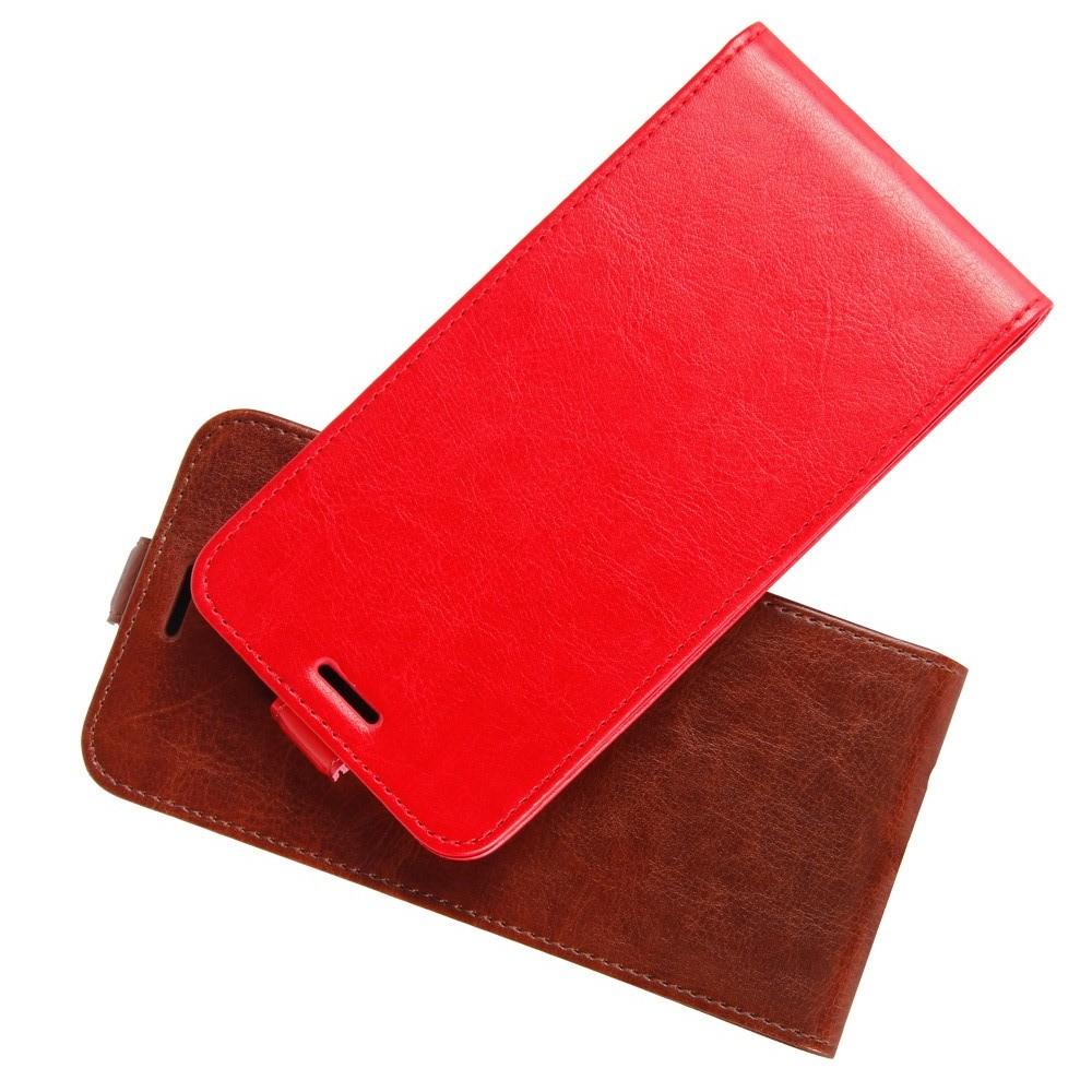 Вертикальный флип чехол книжка с откидыванием вниз для Nokia 4.2 - Красный
