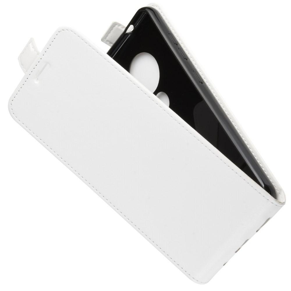 Вертикальный флип чехол книжка с откидыванием вниз для Nokia 6.2 - Белый