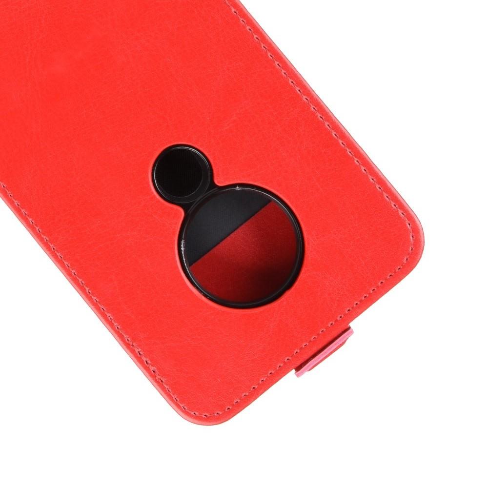 Вертикальный флип чехол книжка с откидыванием вниз для Nokia 6.2 - Красный