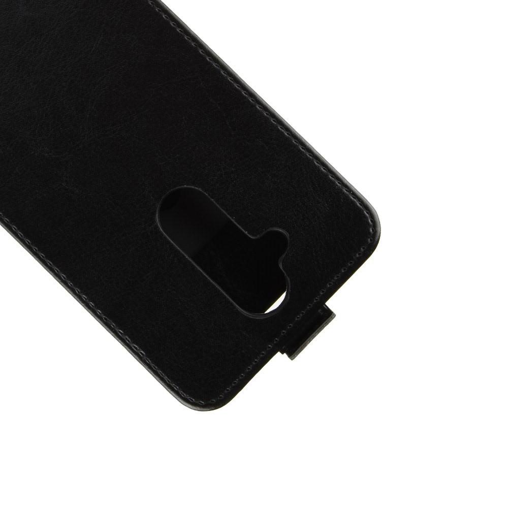 Вертикальный флип чехол книжка с откидыванием вниз для Nokia 8.1 - Черный