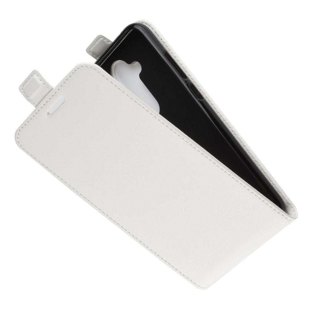 Вертикальный флип чехол книжка с откидыванием вниз для Nokia 8.1 - Белый