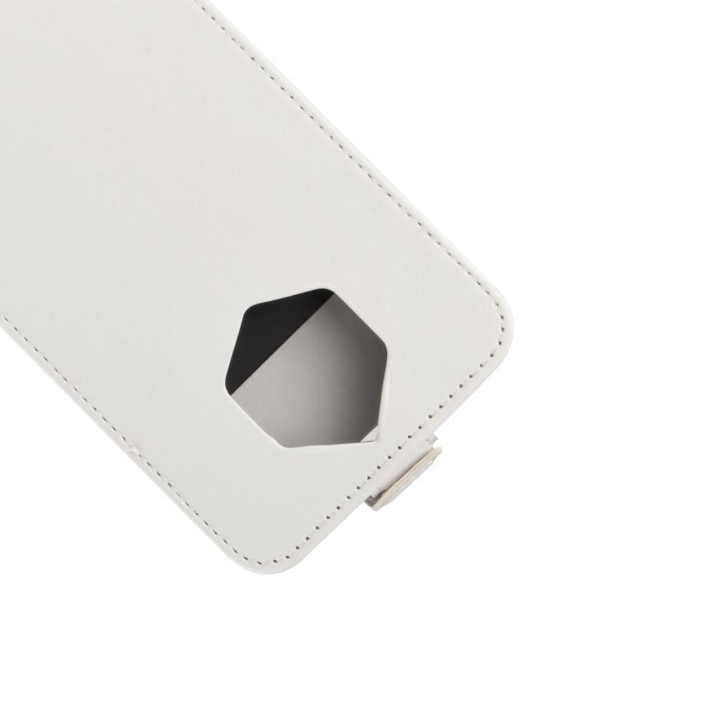Вертикальный флип чехол книжка с откидыванием вниз для Nokia 9 PureView - Белый