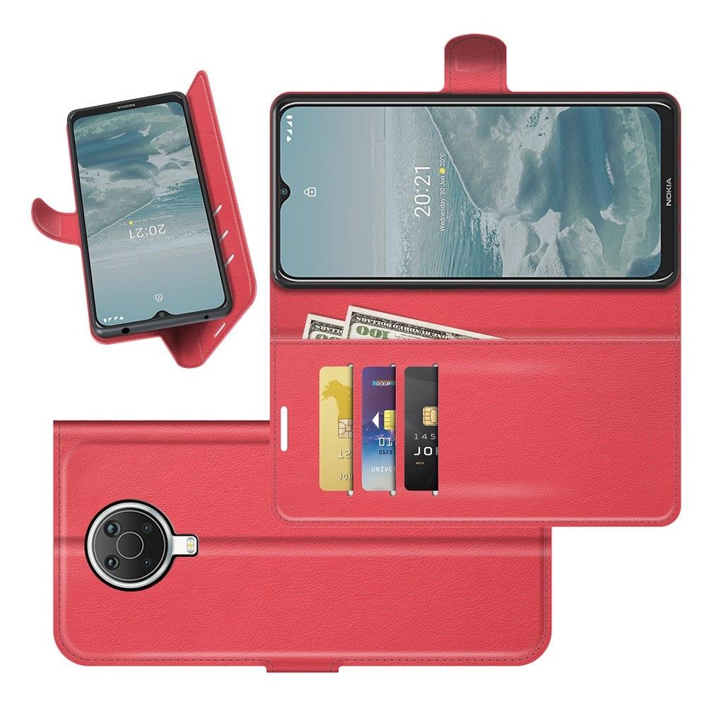Вертикальный флип чехол книжка с откидыванием вниз для Nokia G10 / Nokia G20 - Красный