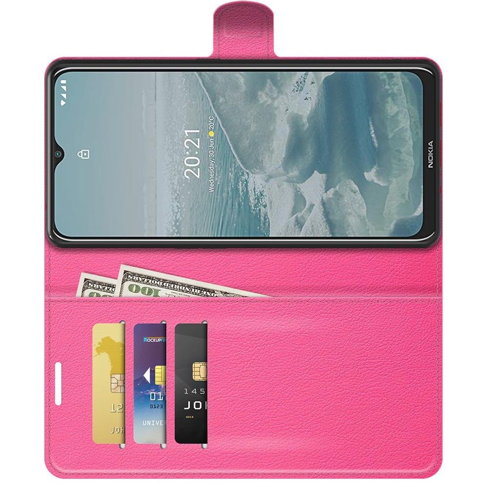 Вертикальный флип чехол книжка с откидыванием вниз для Nokia G10 / Nokia G20 - Розовый