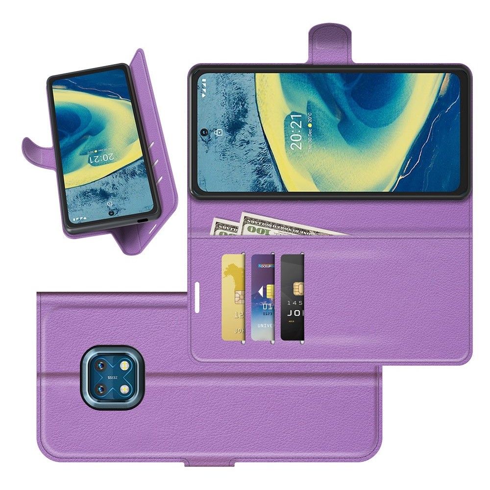 Вертикальный флип чехол книжка с откидыванием вниз для Nokia XR20 - Фиолетовый