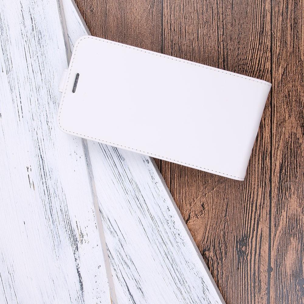 Вертикальный флип чехол книжка с откидыванием вниз для OnePlus 6 - Белый