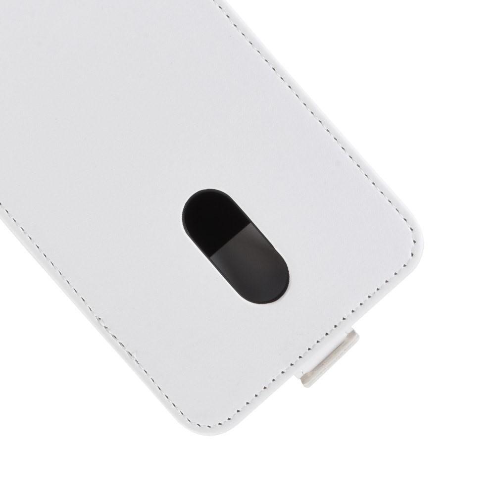 Вертикальный флип чехол книжка с откидыванием вниз для OnePlus 7 - Белый