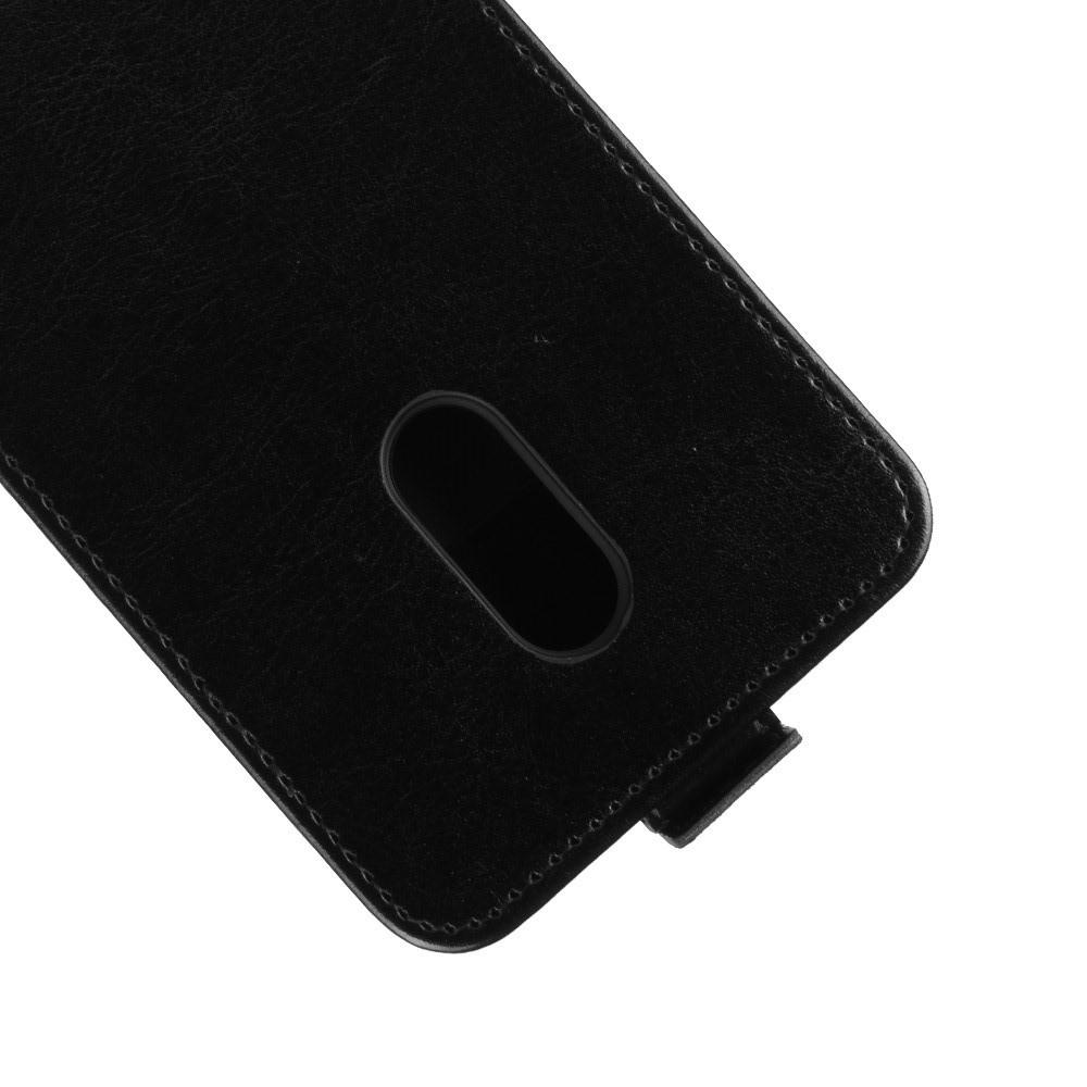 Вертикальный флип чехол книжка с откидыванием вниз для OnePlus 7 - Черный